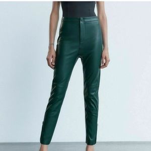 Zara Faux-Leather High Waist Pants size M